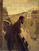 Gustave Caillebotte The man stand on the terrace USA oil painting artist